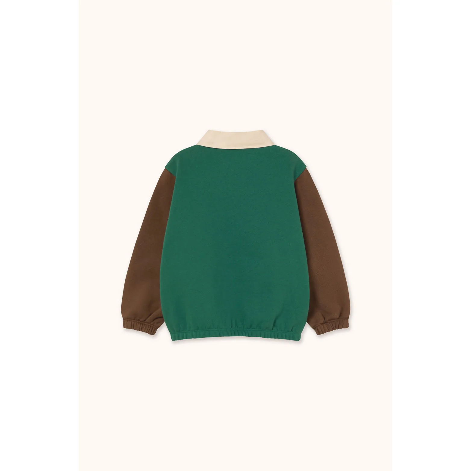 Tiny Cottons Dark Green Color Block Polo Sleeve Tee - Image 3