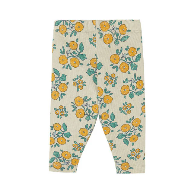 Tiny Cottons Dark Vanilla Flower Baby Pants - Image 2