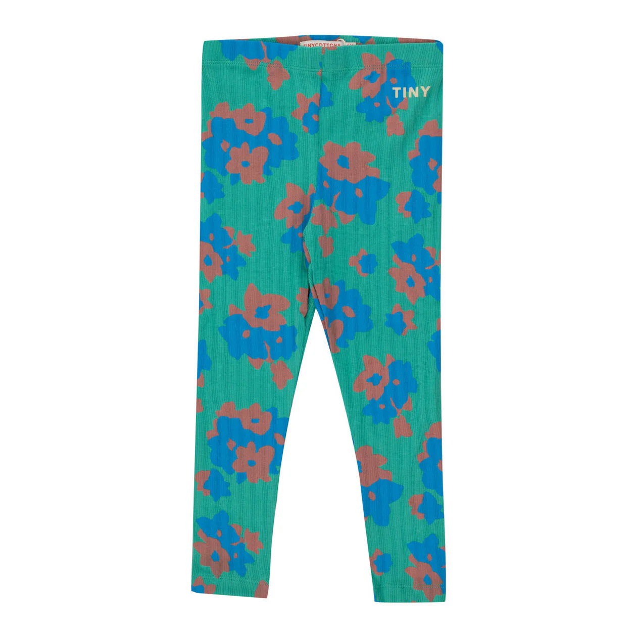 Tiny Cottons Deep Green Flower Leggings