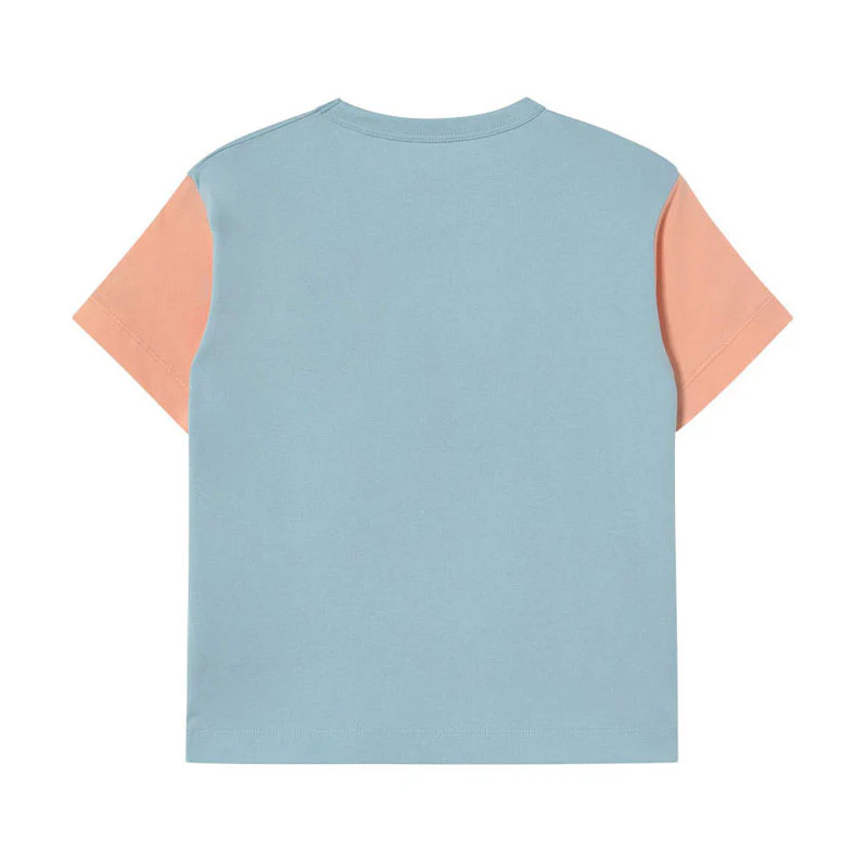 Tiny Cottons Dusty Blue Color Block Tee - Image 2