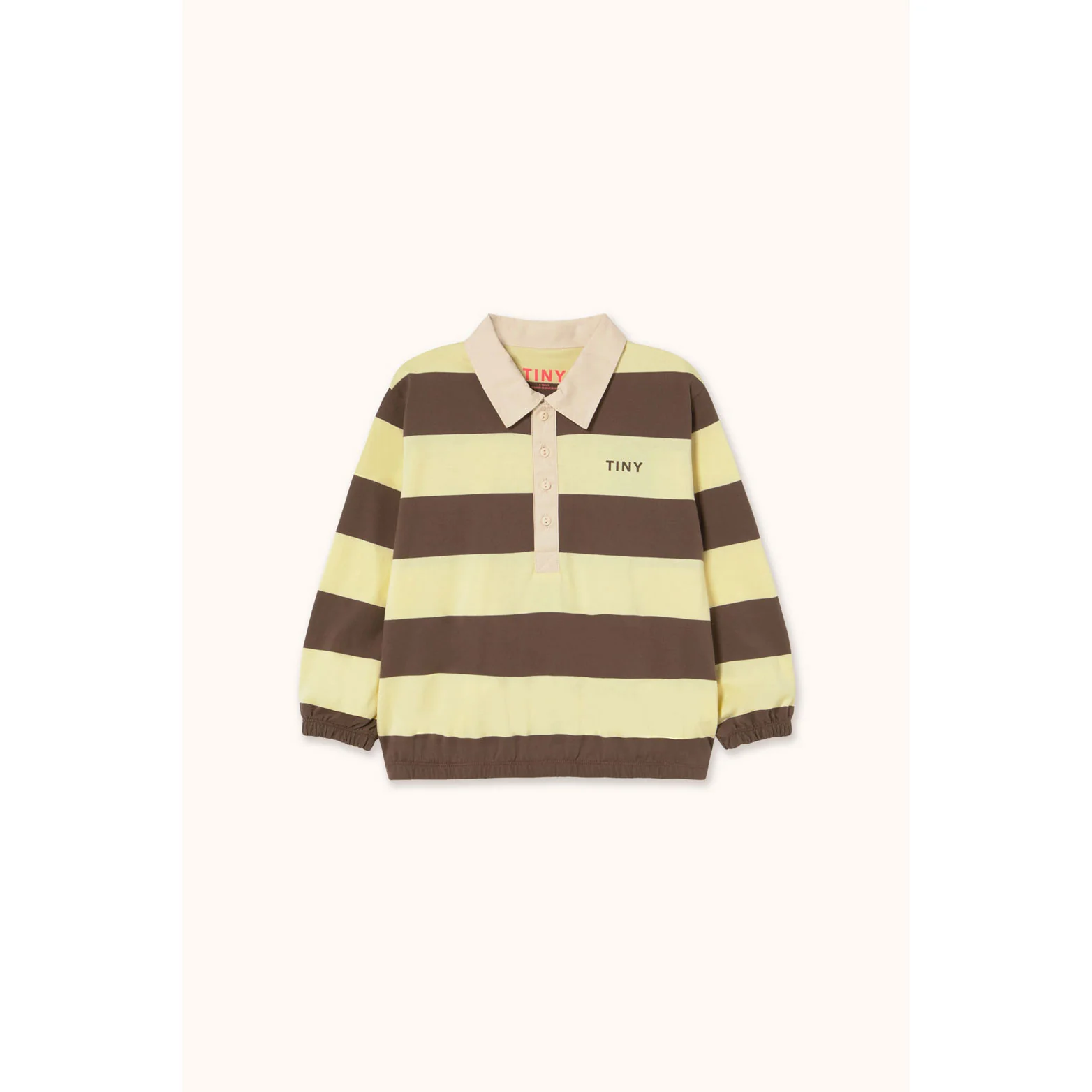 Tiny Cottons Dusty Yellow Stripes Polo Sleeve Tee