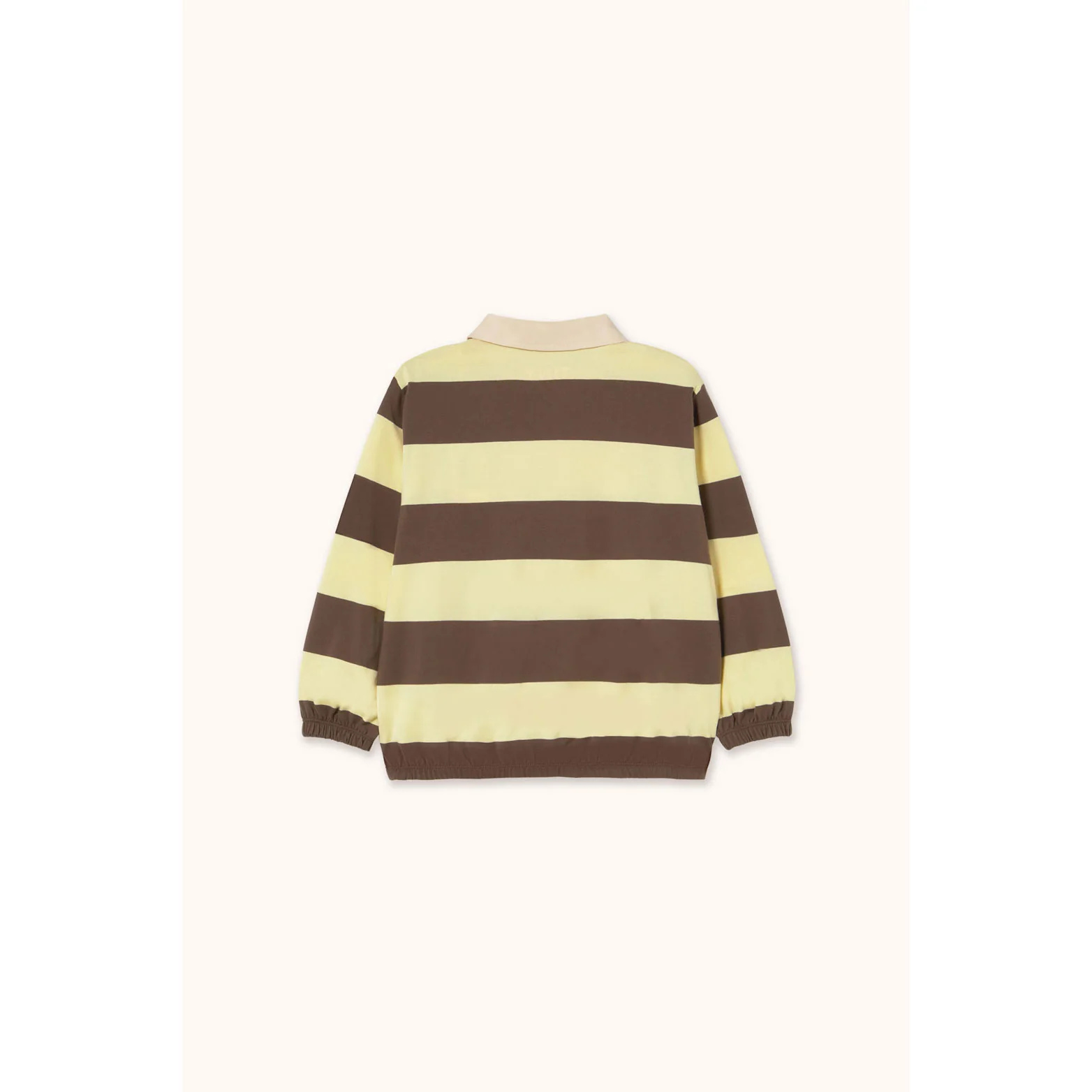 Tiny Cottons Dusty Yellow Stripes Polo Sleeve Tee - Image 3