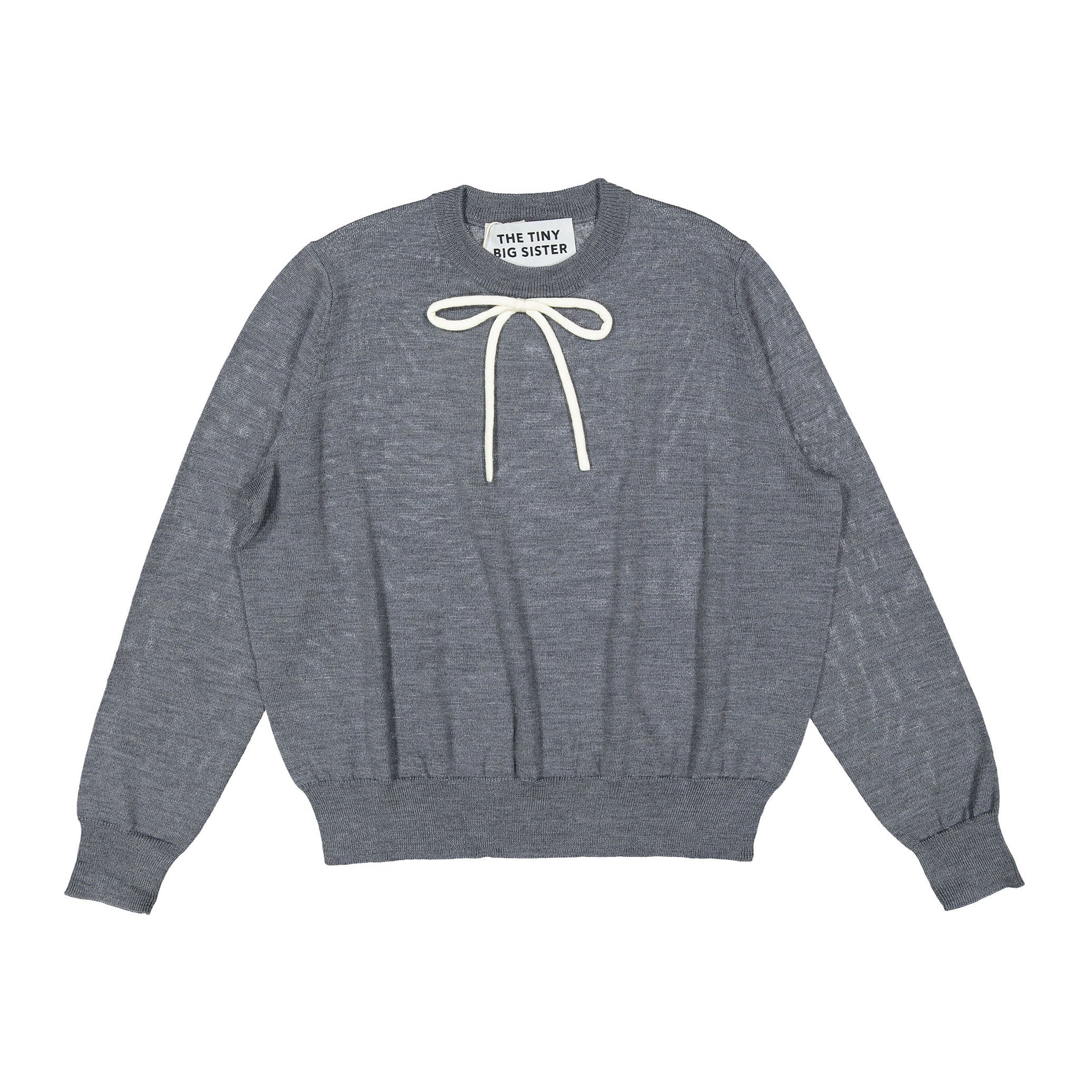 Tiny Cottons Grey Melange Sara Cor Bow Womens Sweater