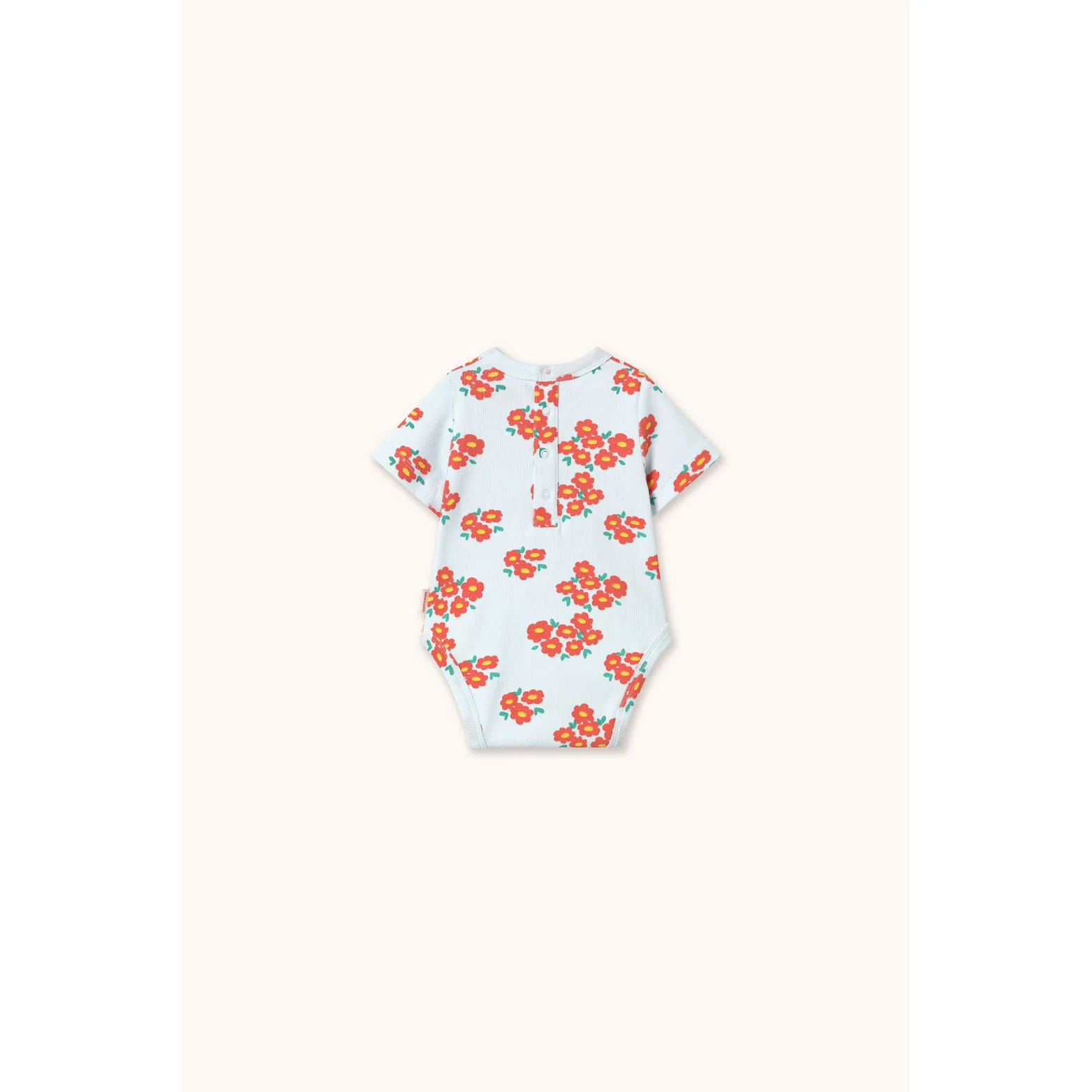 Tiny Cottons Ice Blue Blossoms Rib Bodysuit - Image 2