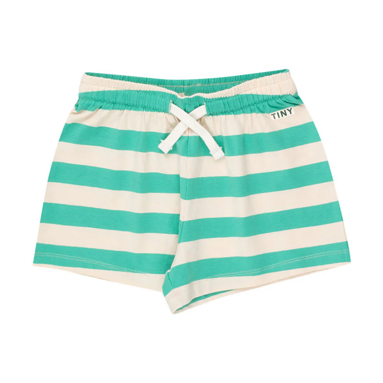 Tiny Cottons Light Cream/Emerald Stripes Short