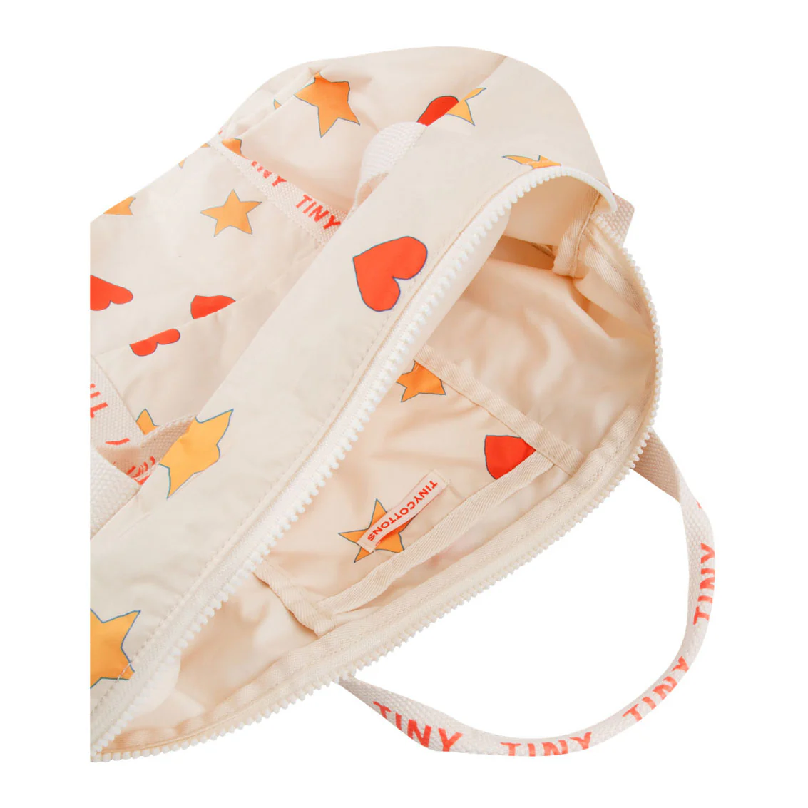 Tiny Cottons Light Cream Hearts Stars Duffel - Image 3