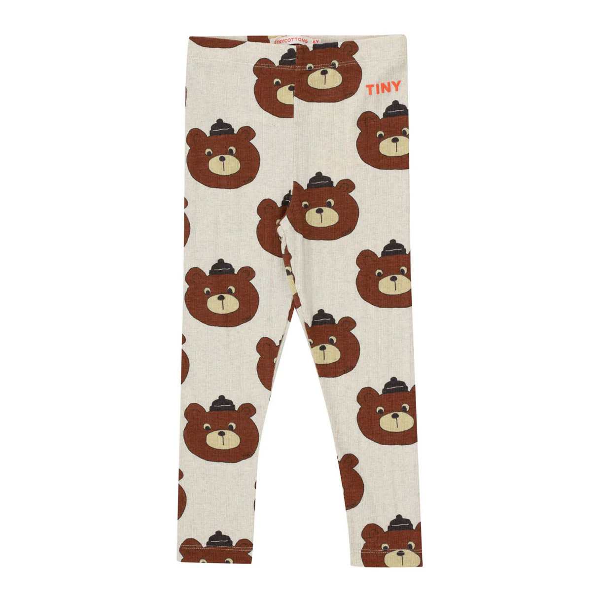 Tiny Cottons Light Cream Heather Bears Leggings