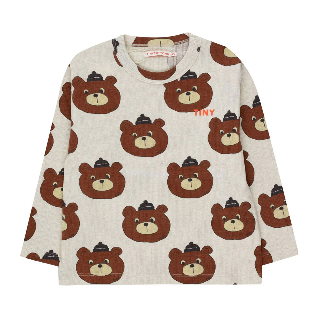 Tiny Cottons Light Cream Heather Bears Tee
