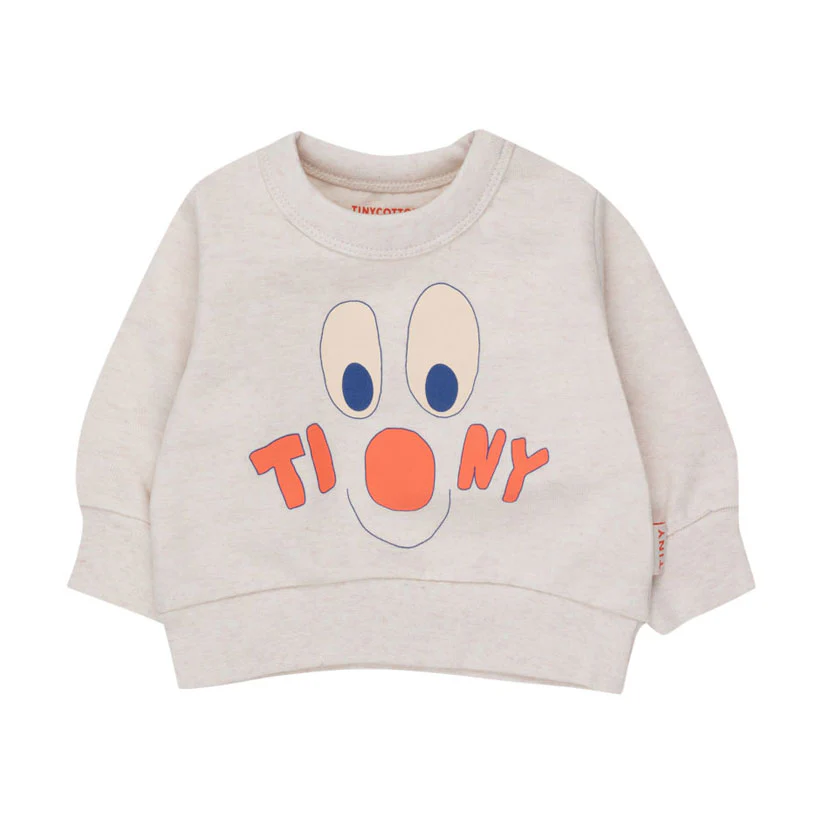 Tiny Cottons Light Cream Heather Tiny Clown Baby Sweatshirt