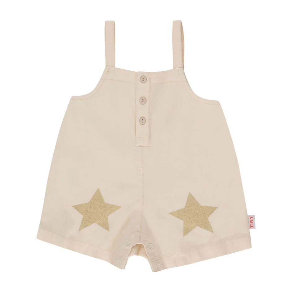 Tiny Cottons Light Cream Stars Baby Dungaree