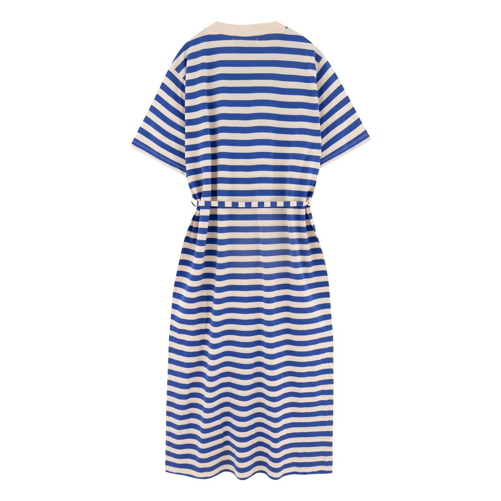 Tiny Cottons Light Cream/Ultramarine Womens Striped Relaxed Dress - Image 2