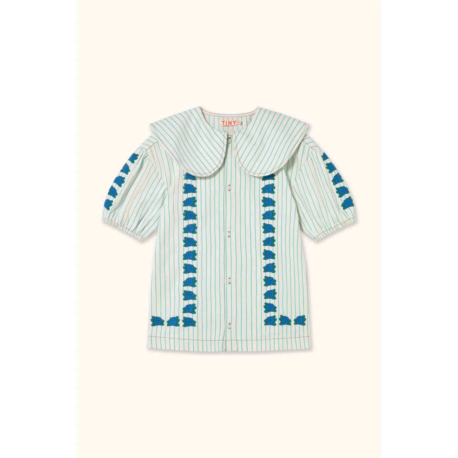 Tiny Cottons Light Cyan Mini Blue Flowers Dress