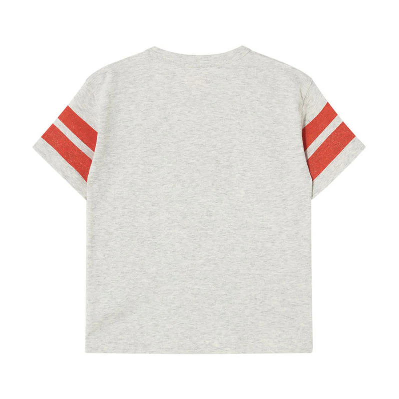 Tiny Cottons Light Grey Heather Stripes Tiny Tee - Image 2