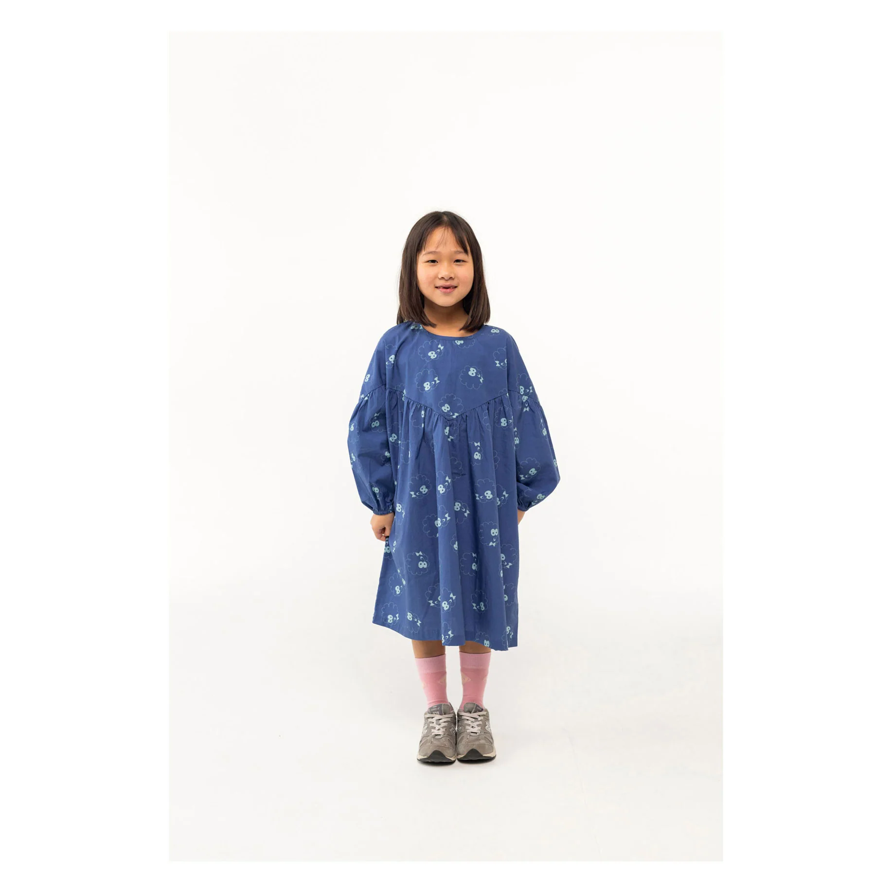 Tiny Cottons Light Navy Guest Gathered Dress - Image 2