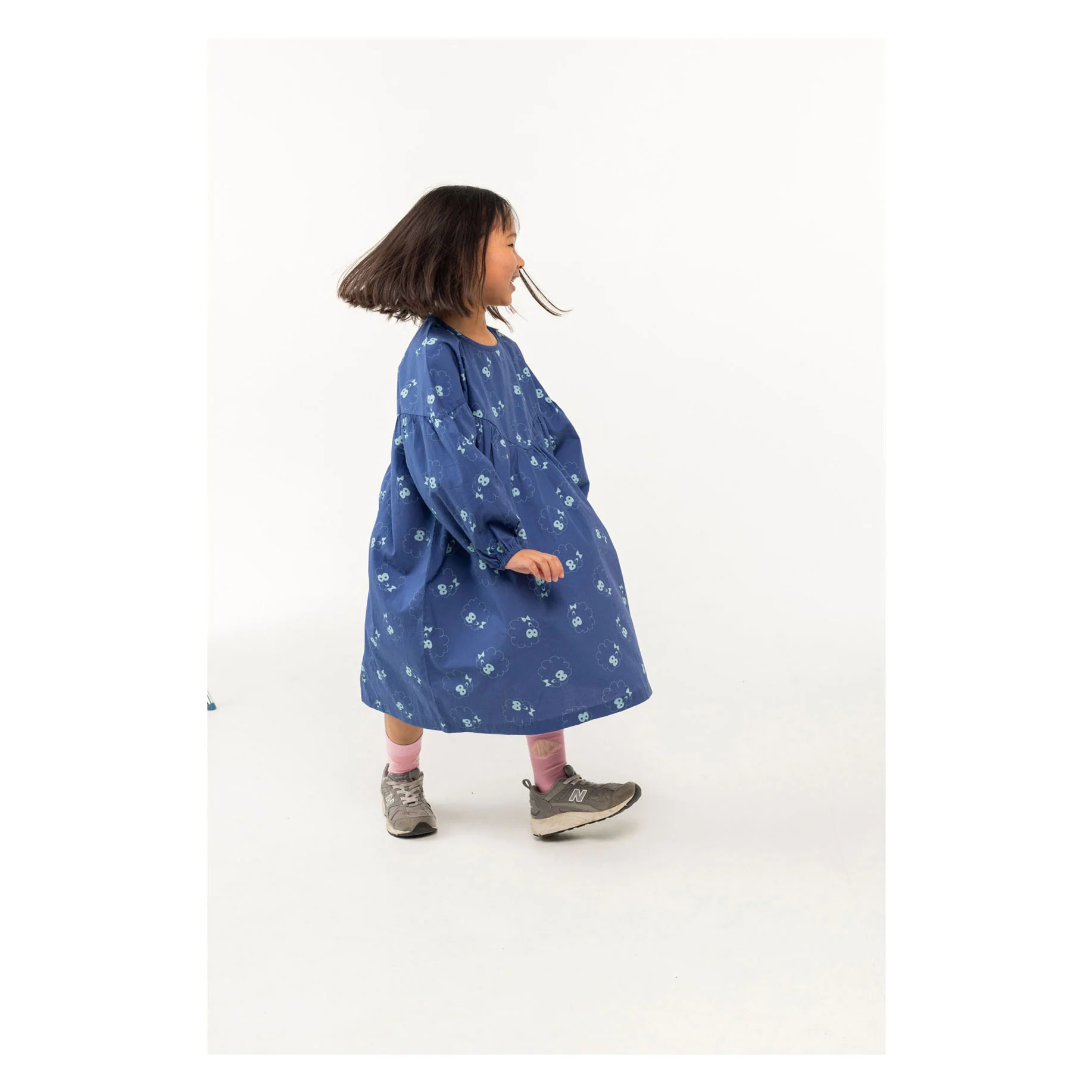 Tiny Cottons Light Navy Guest Gathered Dress - Image 3