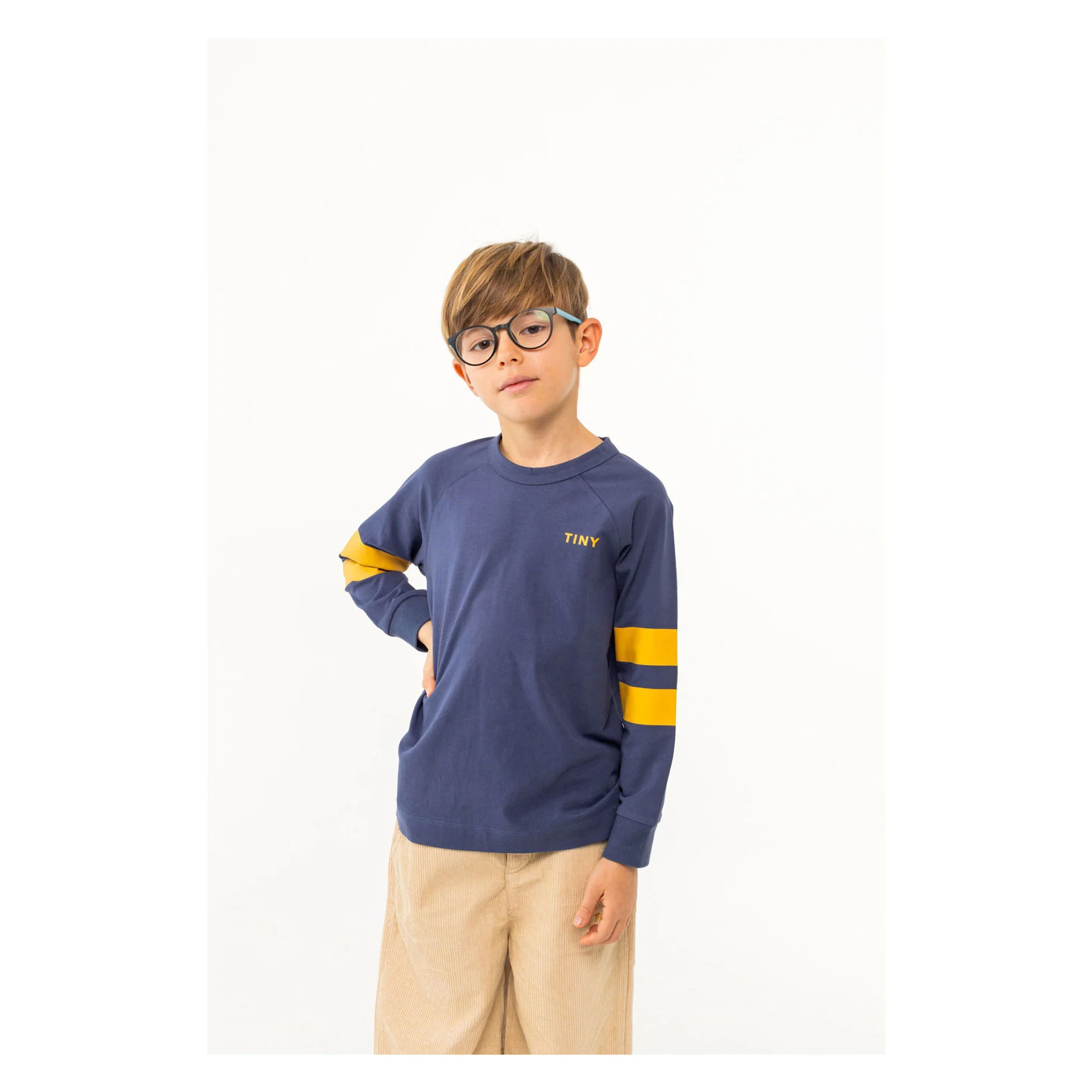 Tiny Cottons Light Navy Stripes Tee - Image 2