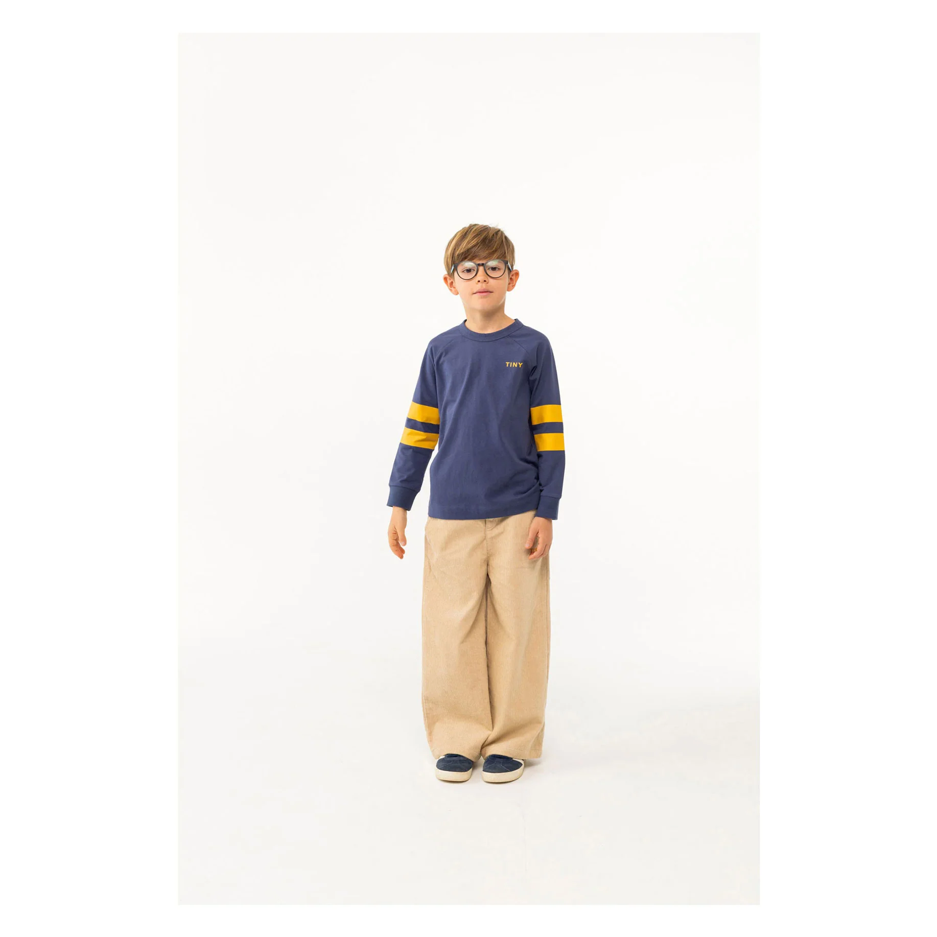 Tiny Cottons Light Navy Stripes Tee - Image 3