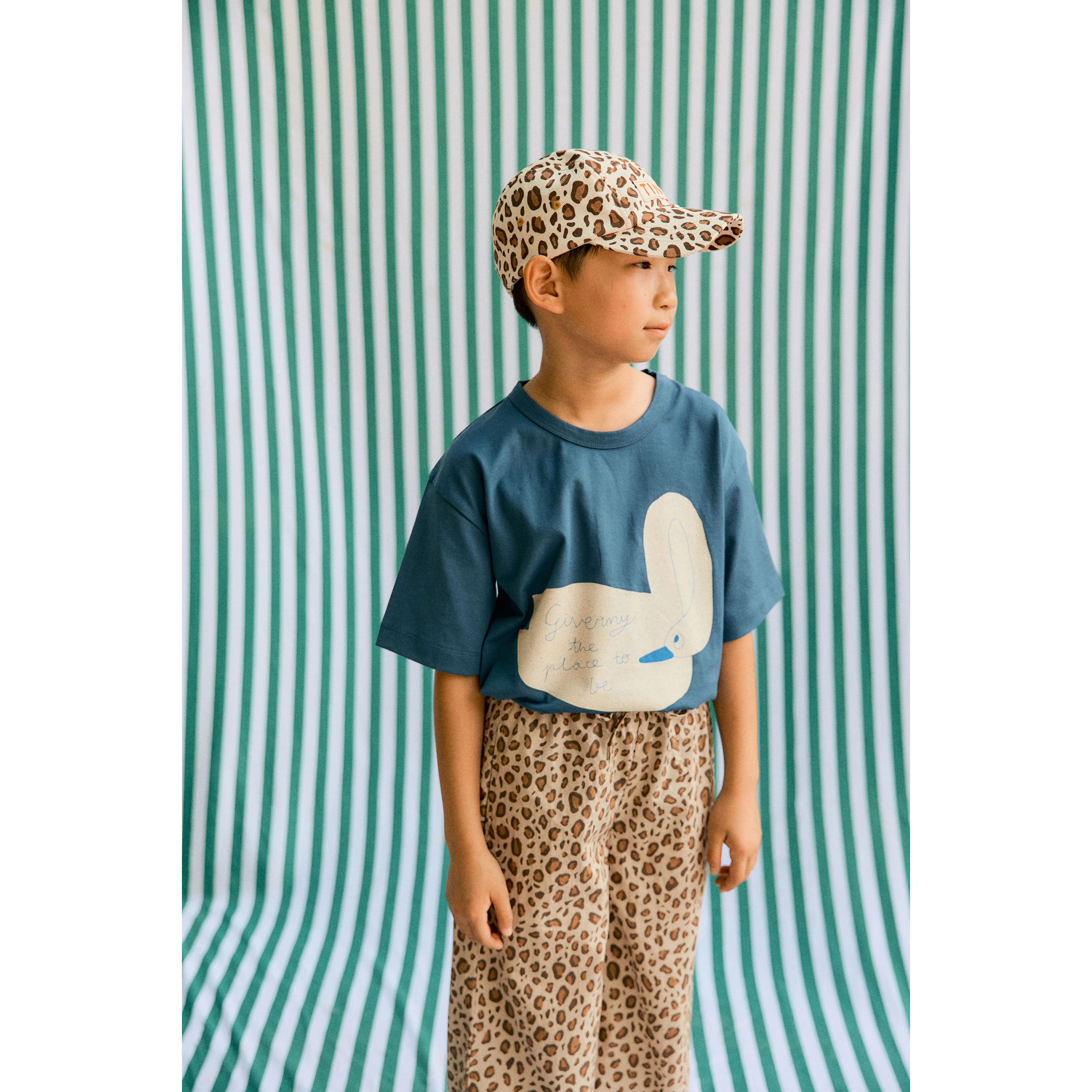 Tiny Cottons Light Navy Swan Graphic Tee - Image 2