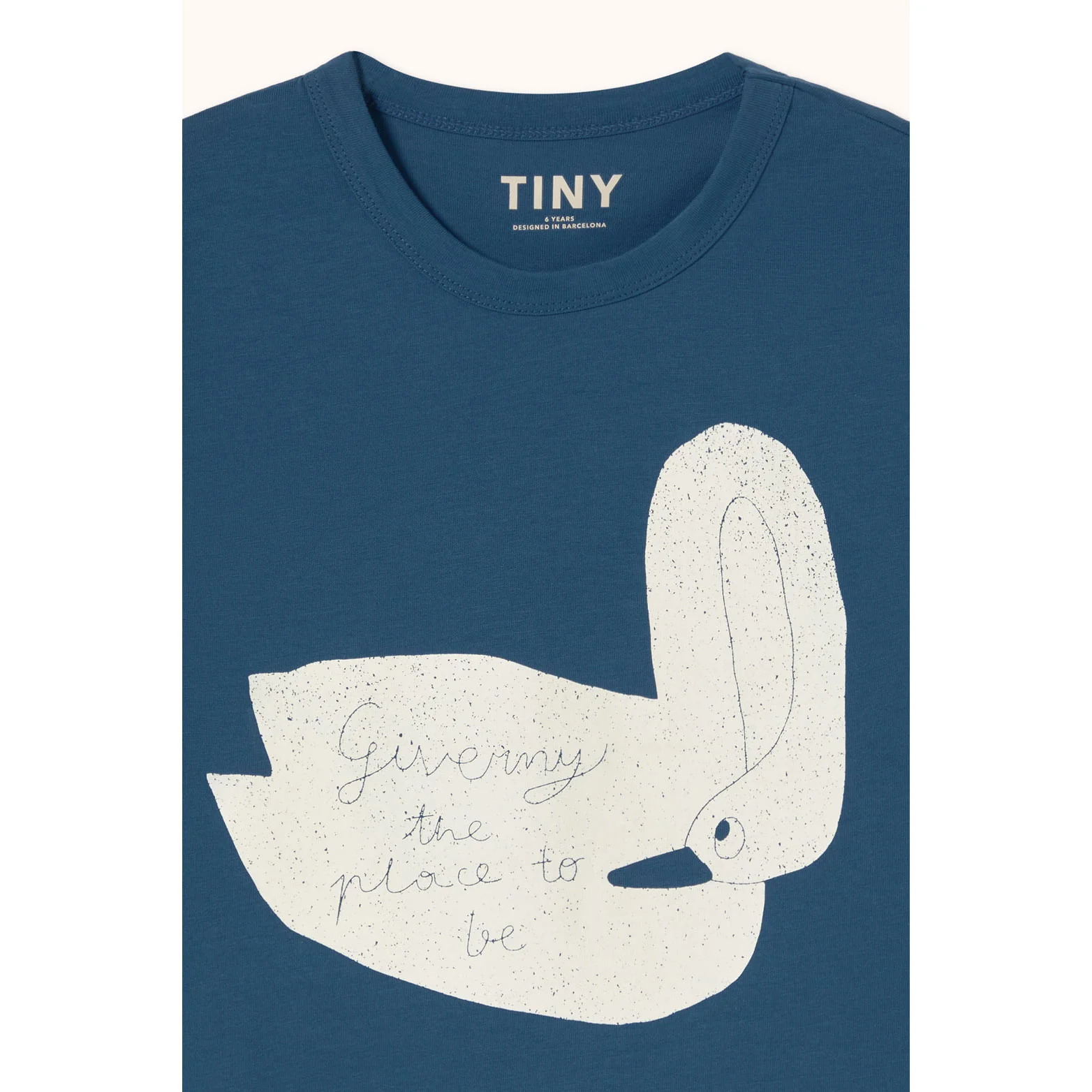 Tiny Cottons Light Navy Swan Graphic Tee - Image 4
