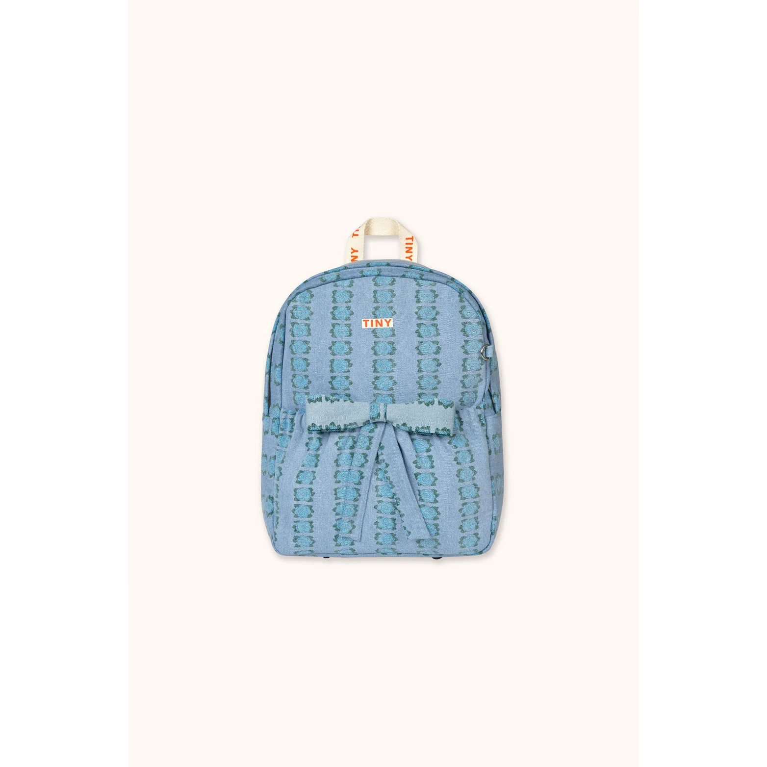 Tiny Cottons Light Wash Denim Blue Flowers Backpack