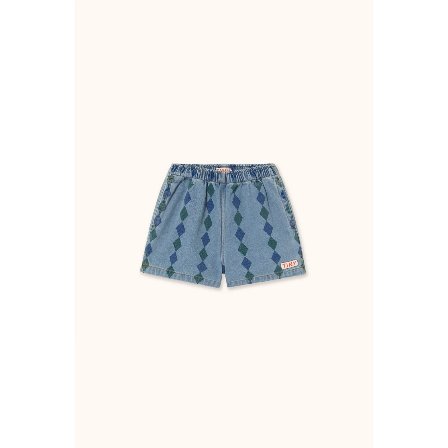 Tiny Cottons Light Wash Denim Diamonds Shorts