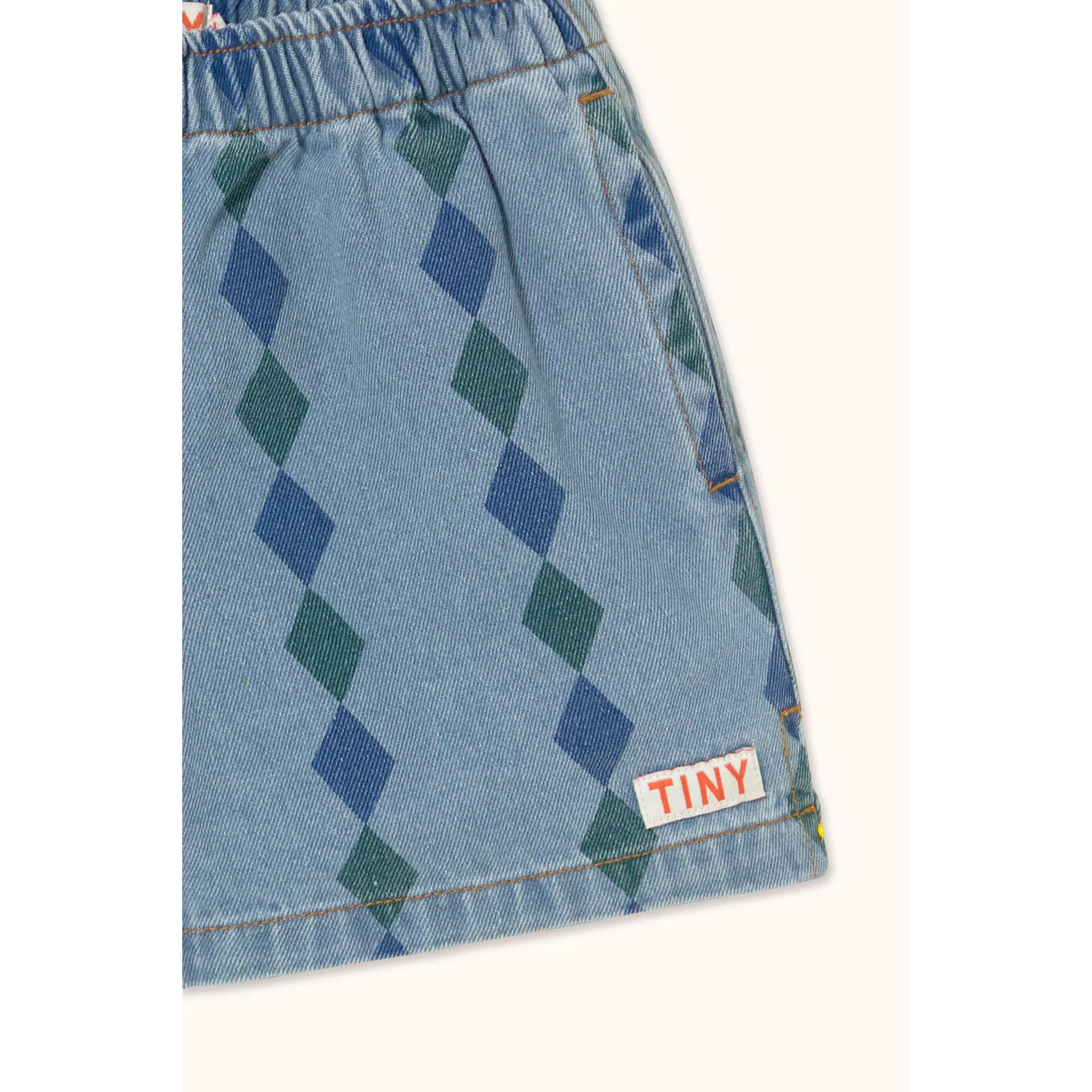 Tiny Cottons Light Wash Denim Diamonds Shorts - Image 3