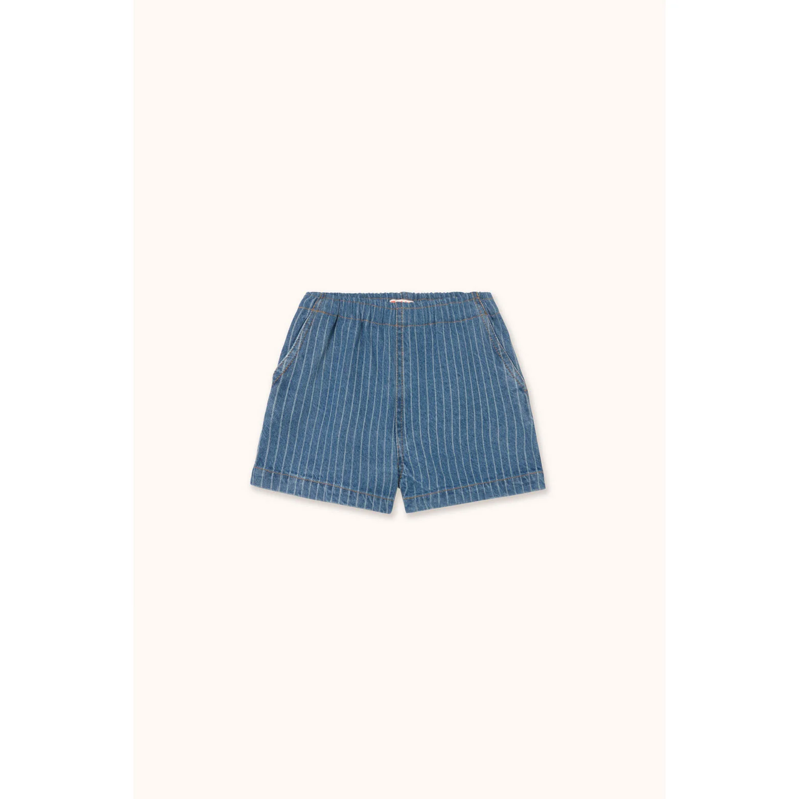 Tiny Cottons Light Wash Denim Stripes Shorts