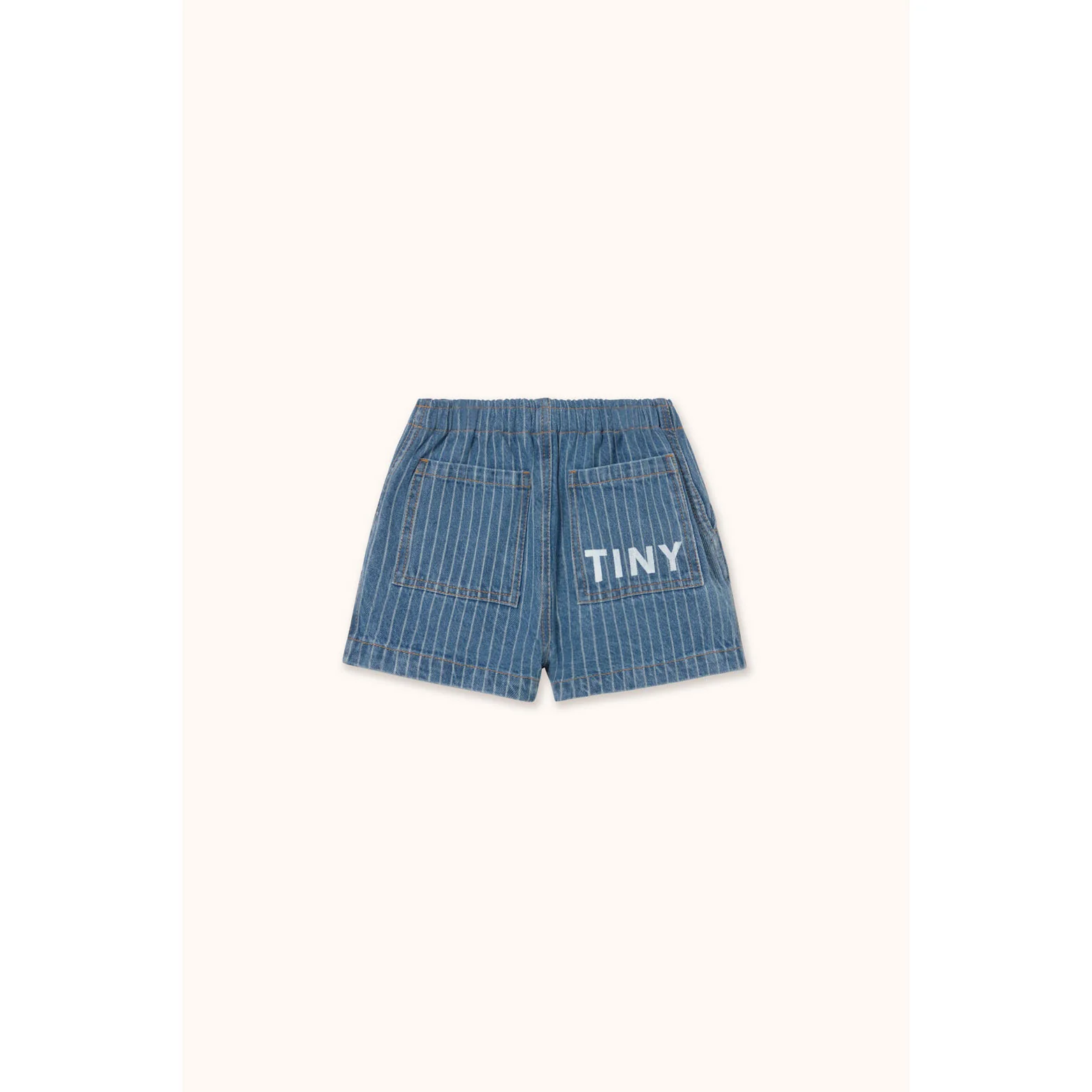 Tiny Cottons Light Wash Denim Stripes Shorts - Image 2