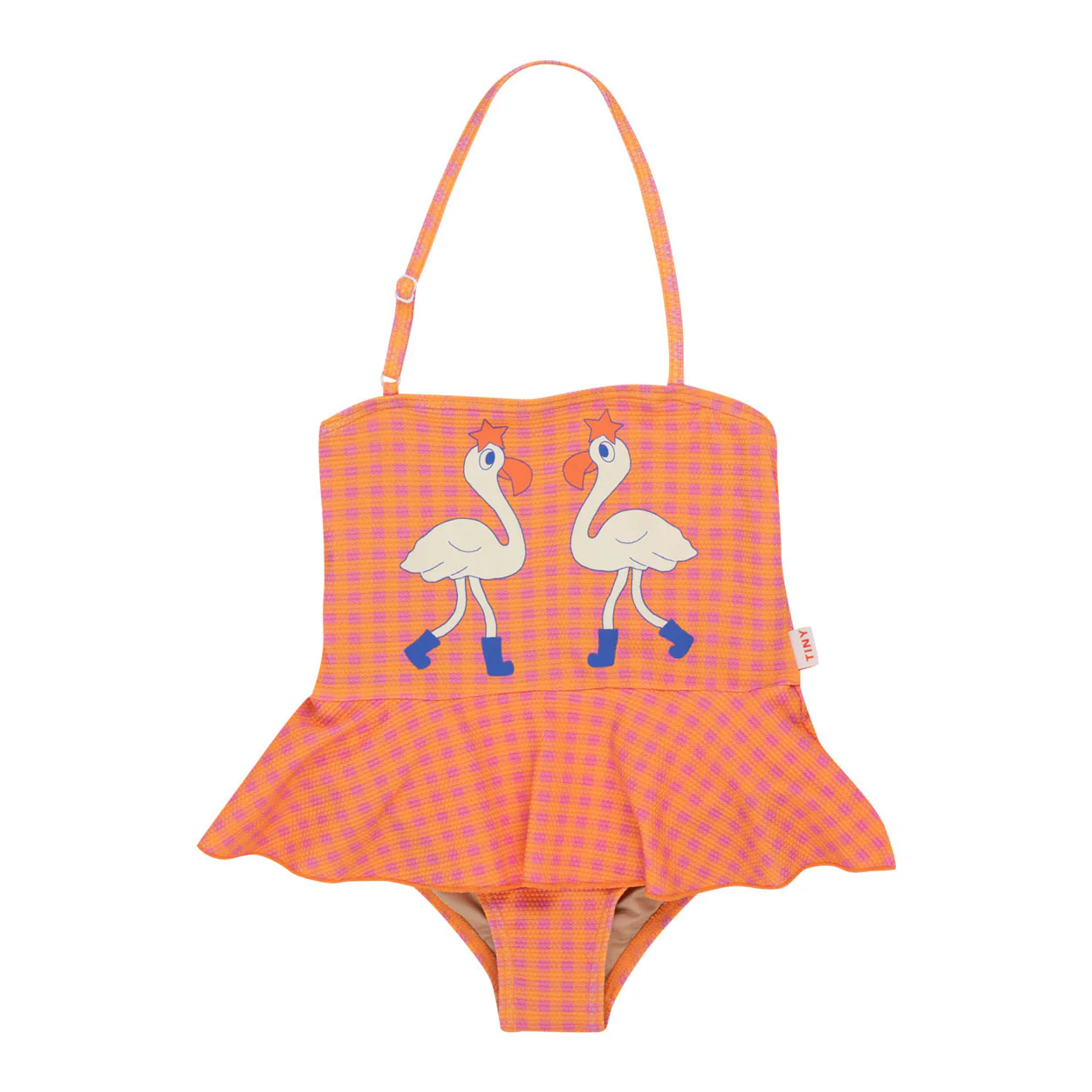 Tiny Cottons Marigold/Dark Pink Flamingos Swimsuit