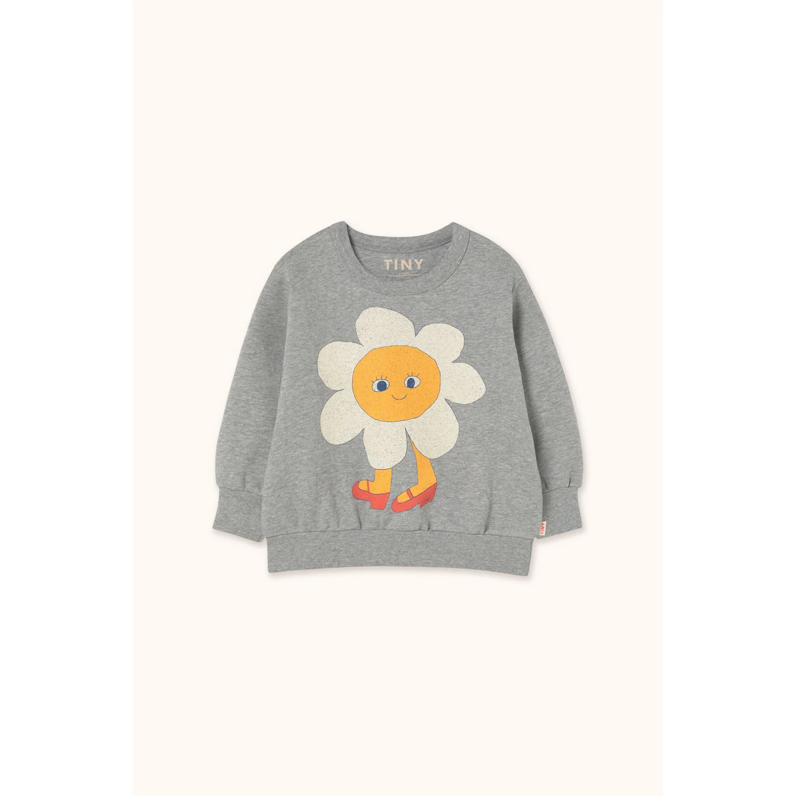 Tiny Cottons Medium Grey Heather Flower Graphic Sweatshirt
