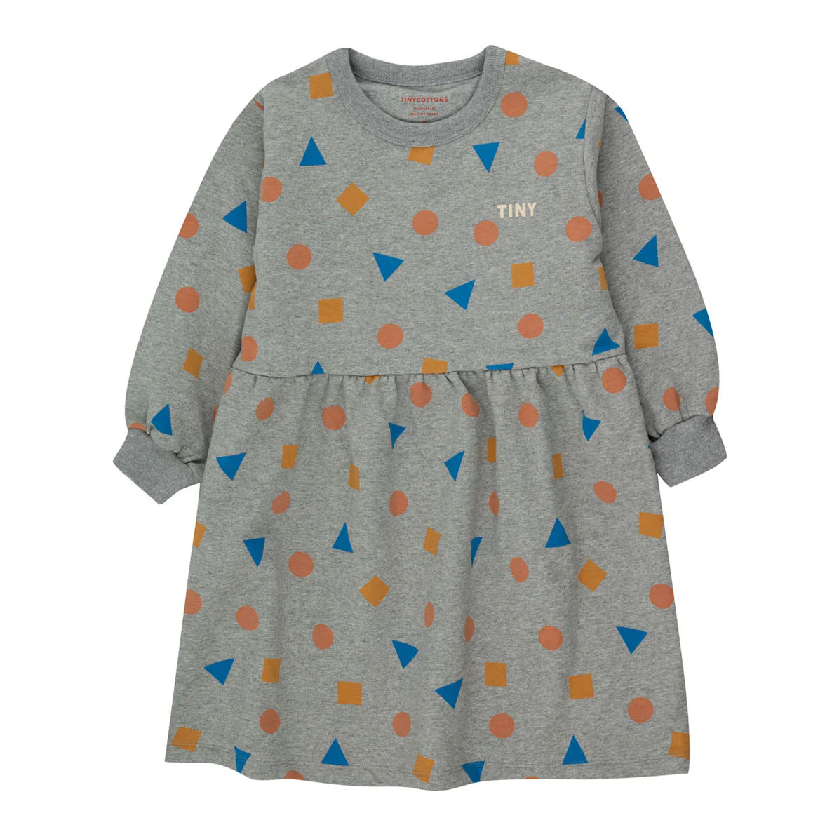 Tiny Cottons Medium Grey Heather Geometric Dress