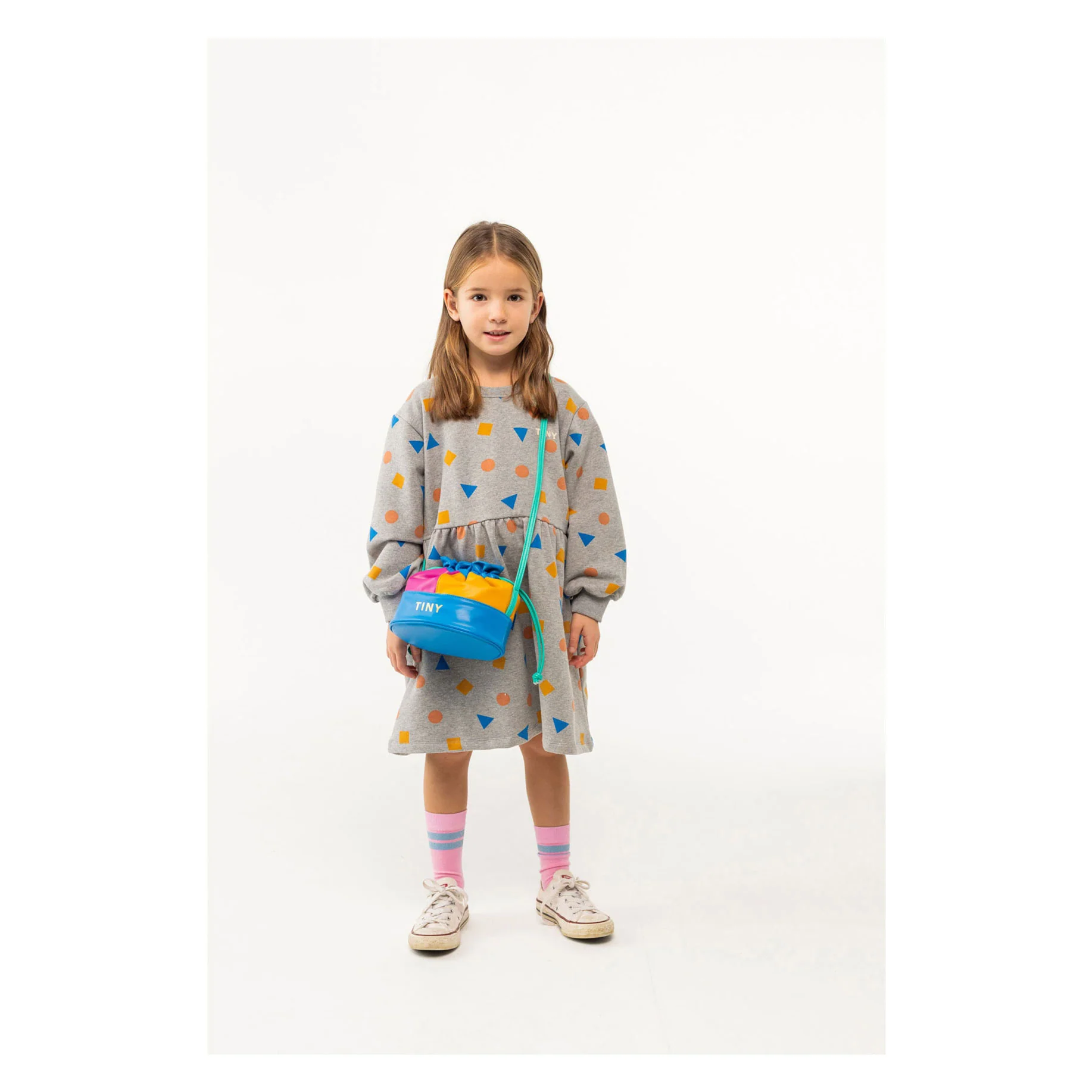 Tiny Cottons Medium Grey Heather Geometric Dress - Image 2