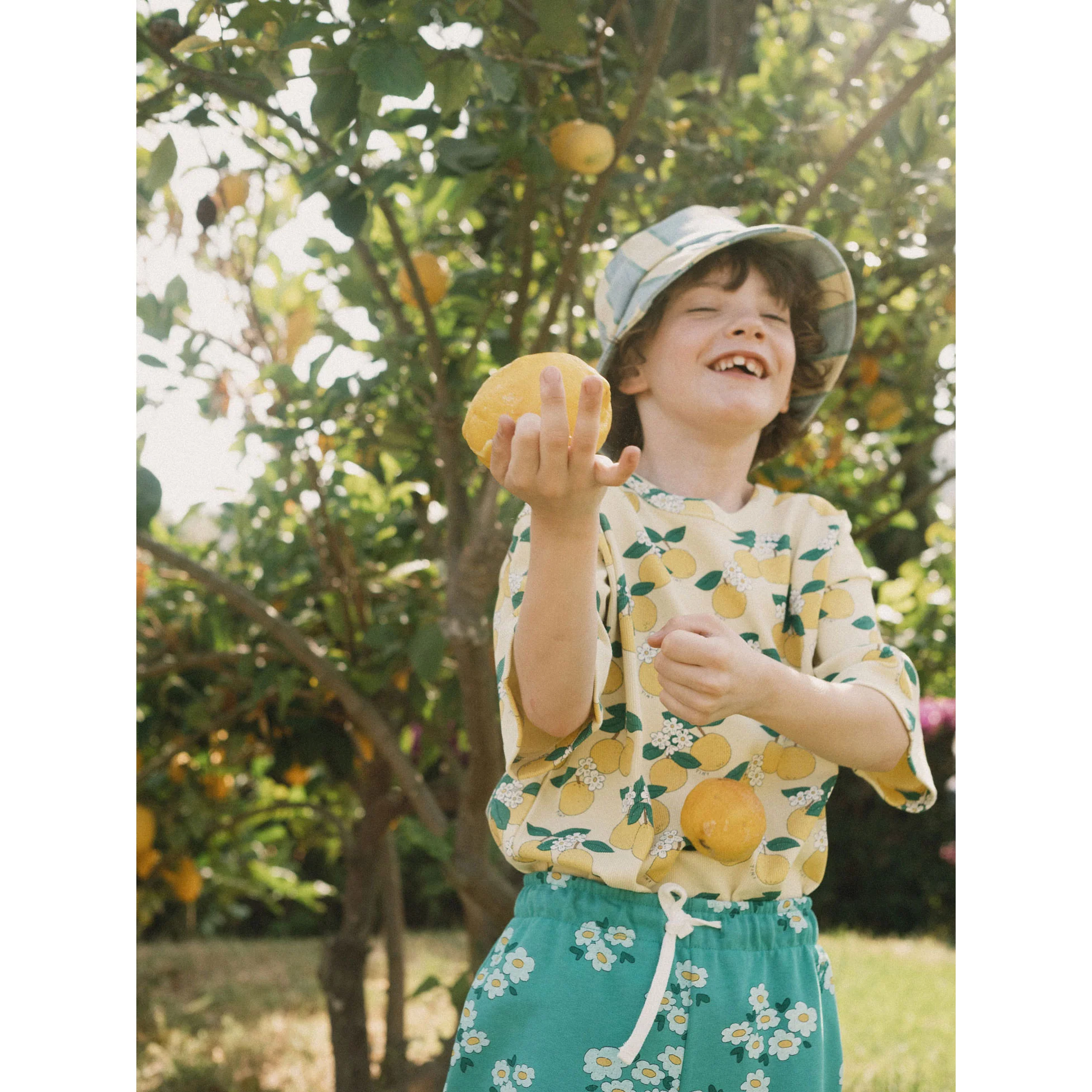 Tiny Cottons Mellow Yellow Oranges Rib Tee - Image 2