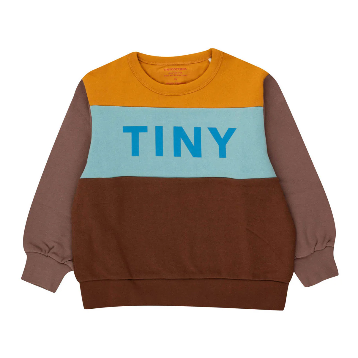 Tiny Cottons Mustard/Chocolate Colorblock Sweatshirt
