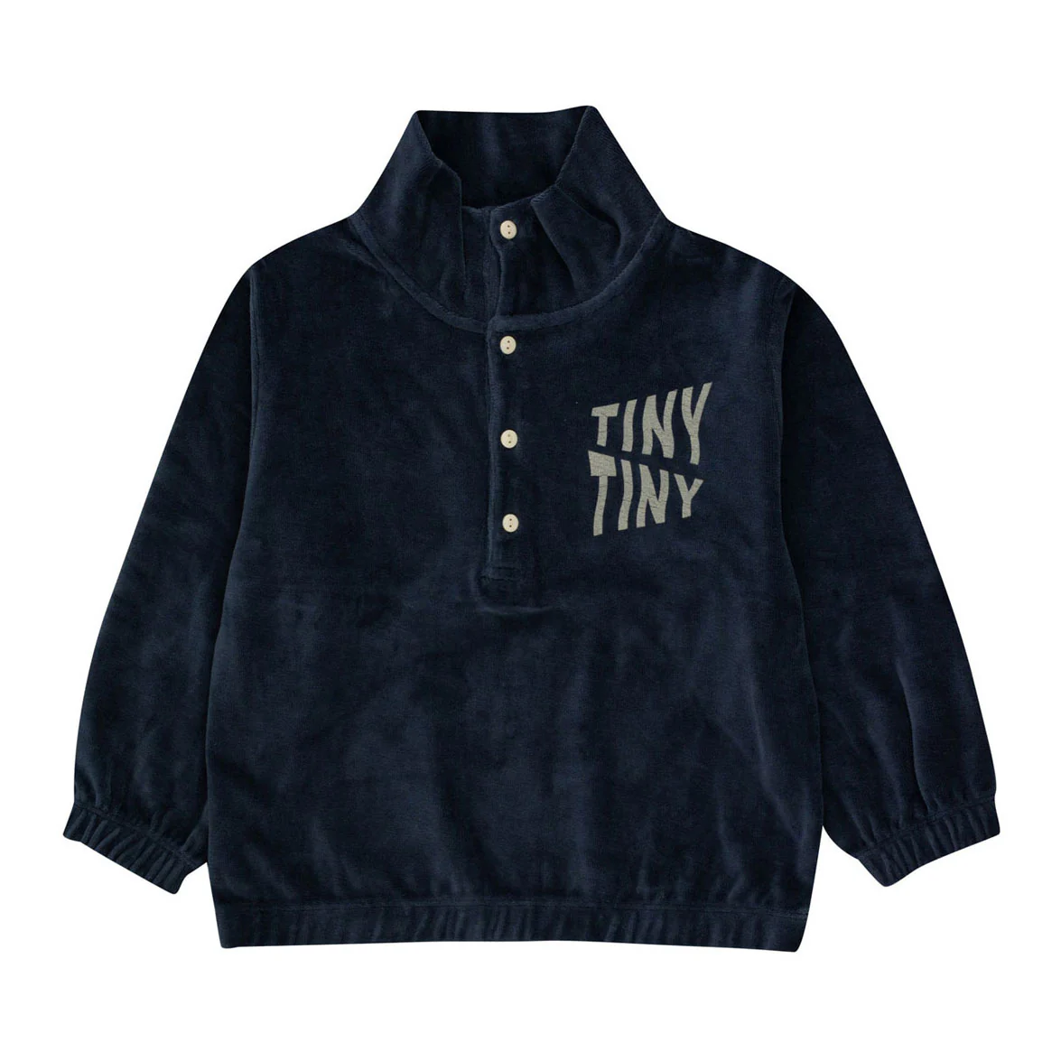 Tiny Cottons Navy Tiny Waves Mockneck Sweatshirt