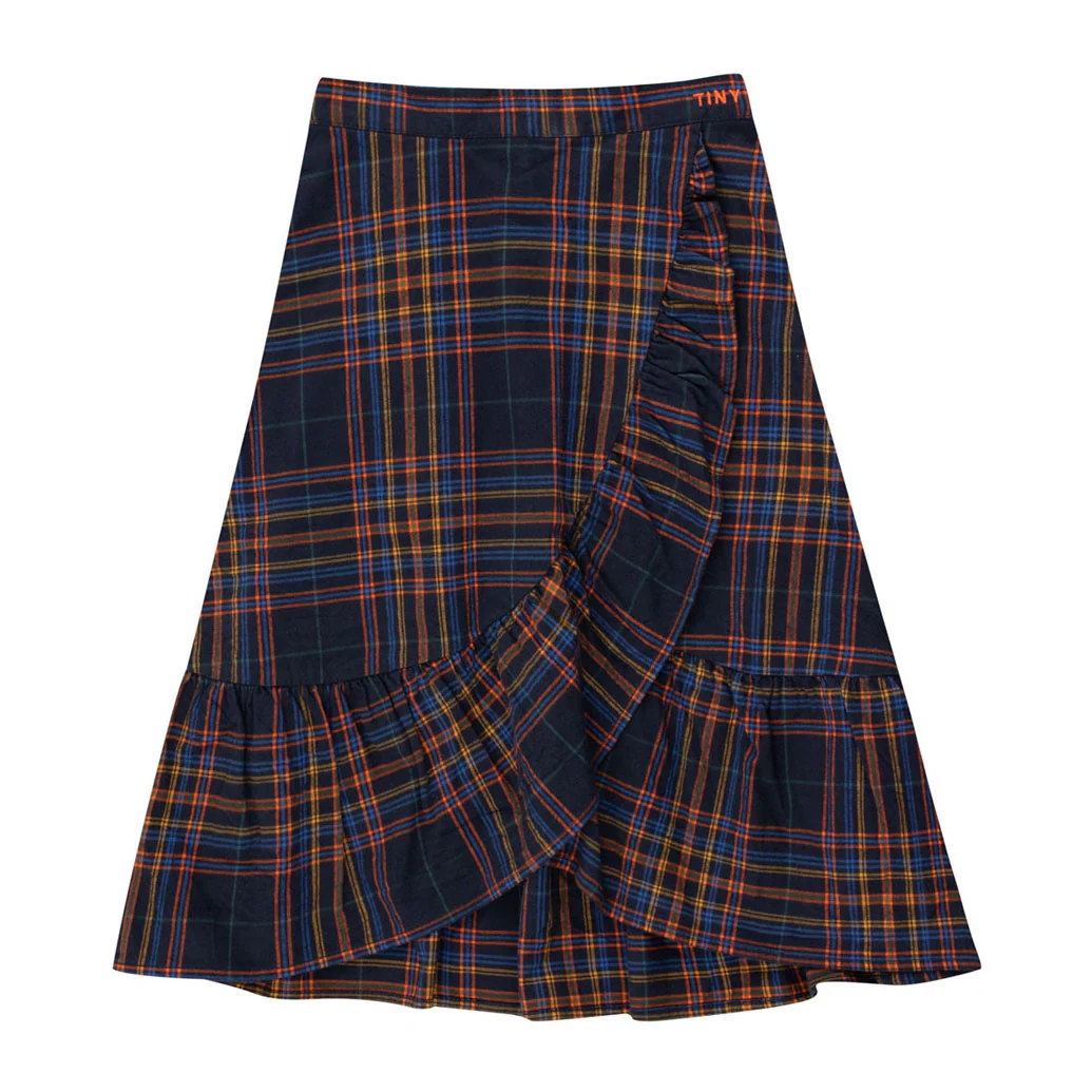 Tiny Cottons Navy Wrap Flannel Skirt