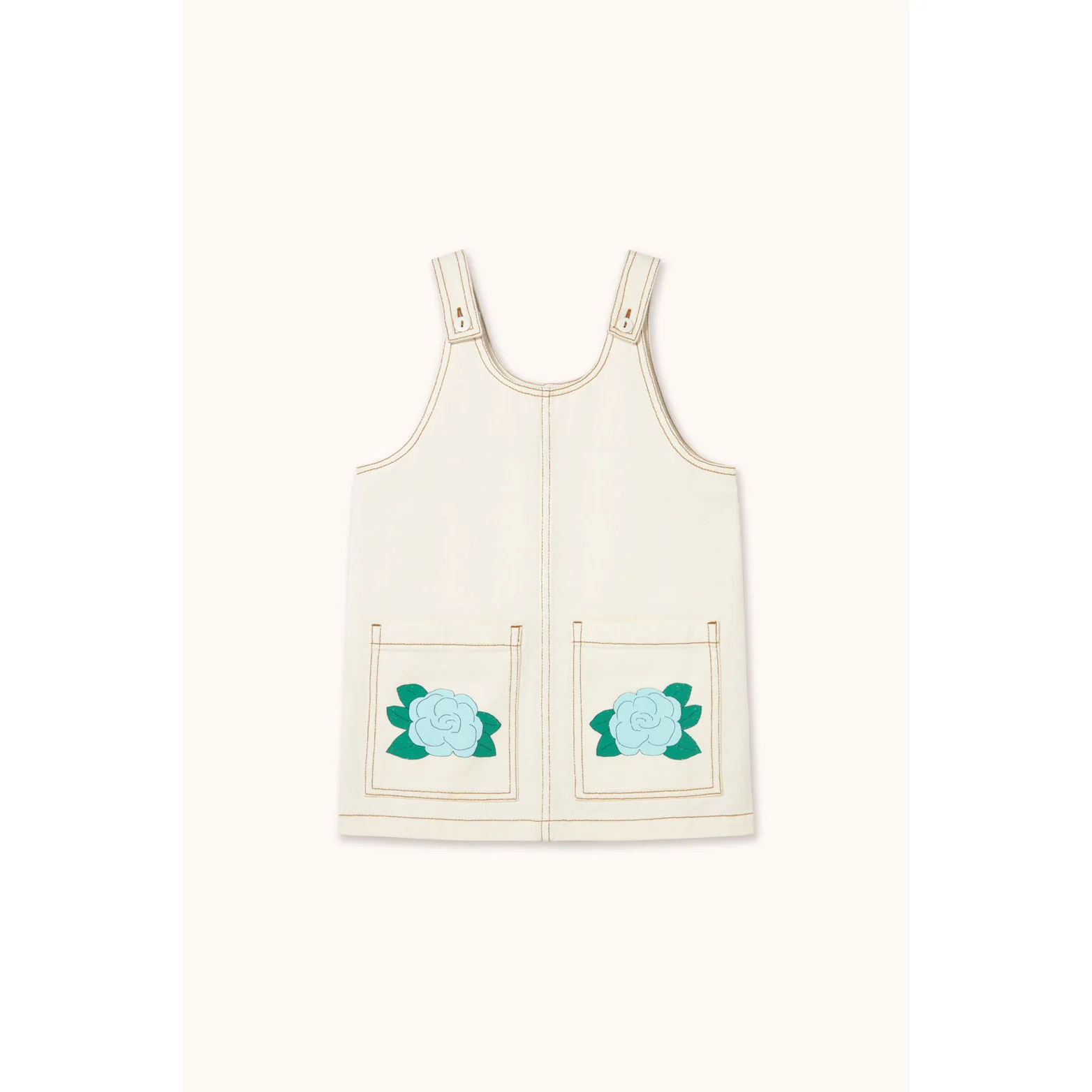 Tiny Cottons Off-White/Blue Flower Print Dress