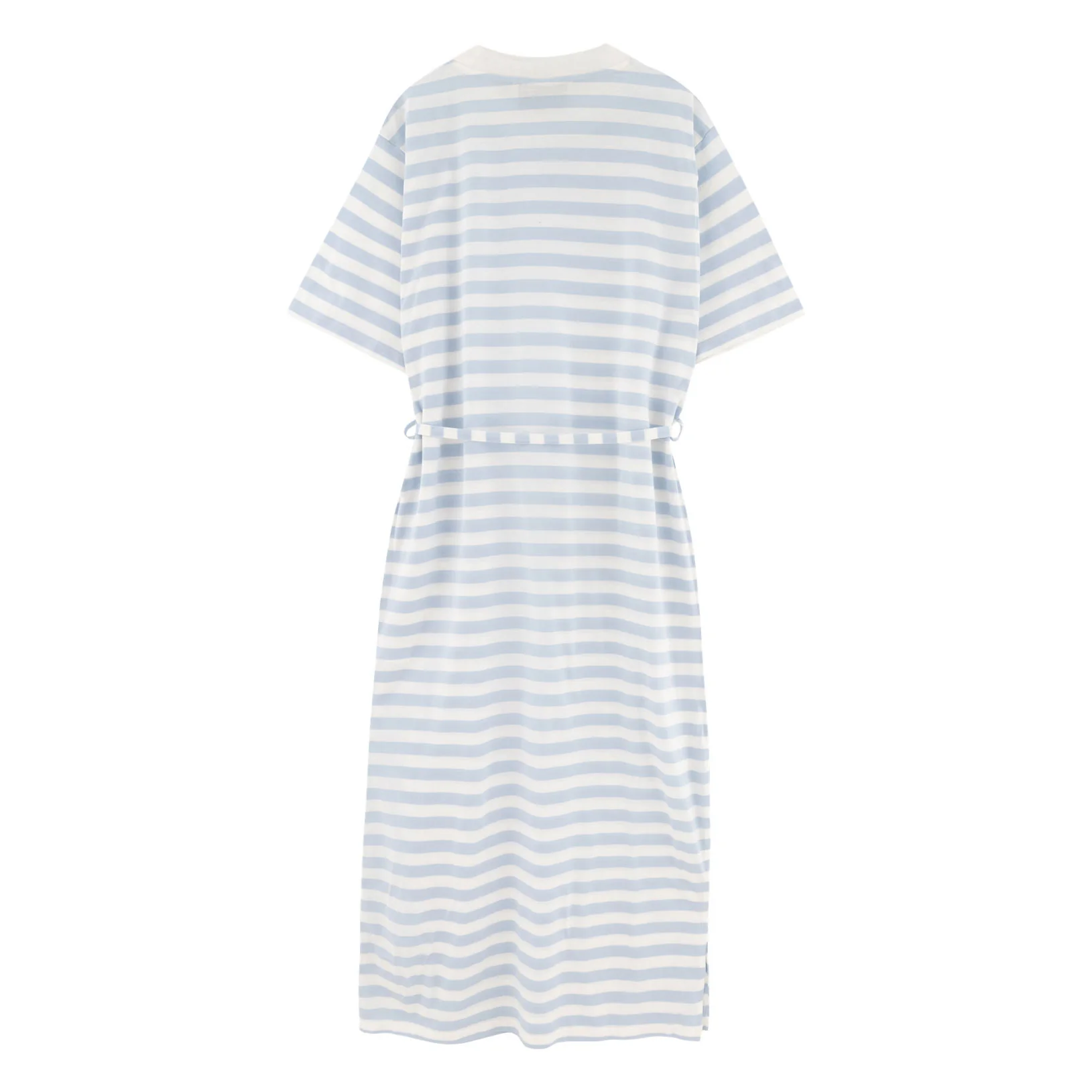 Tiny Cottons Off-White/Blue-Grey Womens Striped Relaxed Dress - Image 2