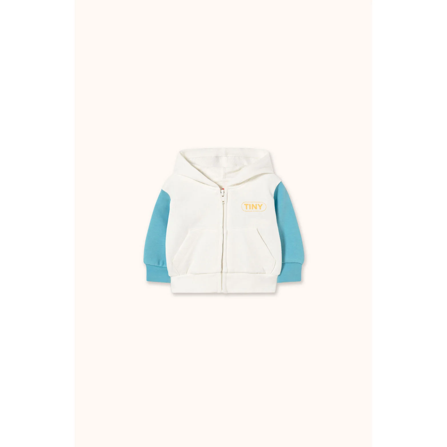 Tiny Cottons Off-White Color Block Baby Hoodie