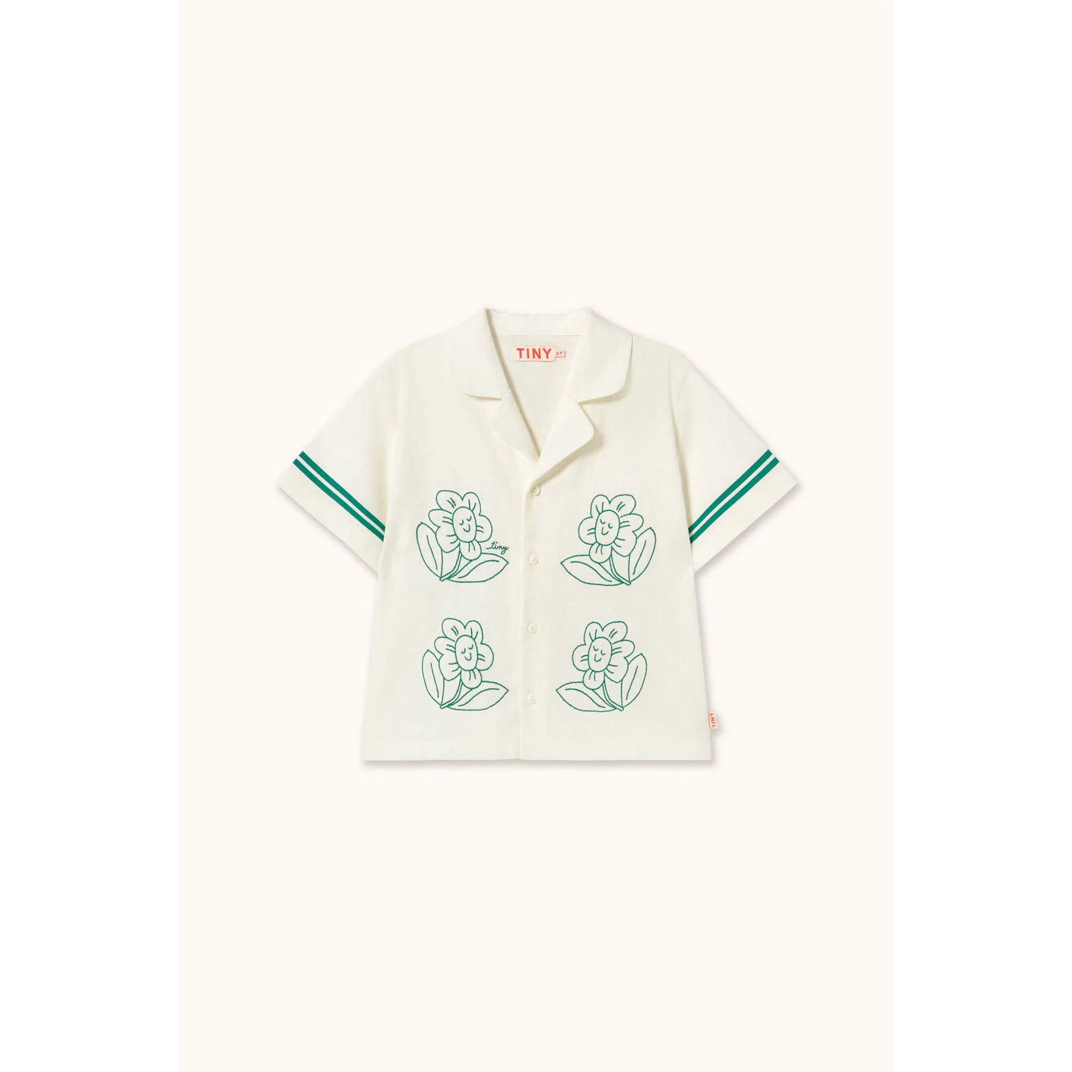 Tiny Cottons Off-White Daisies Linen Shirt