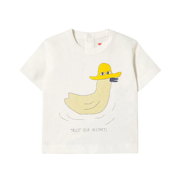 Tiny Cottons Off White Duck Graphic Baby Tee