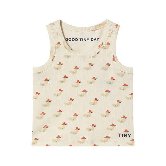 Tiny Cottons Off White Duck Tank Top