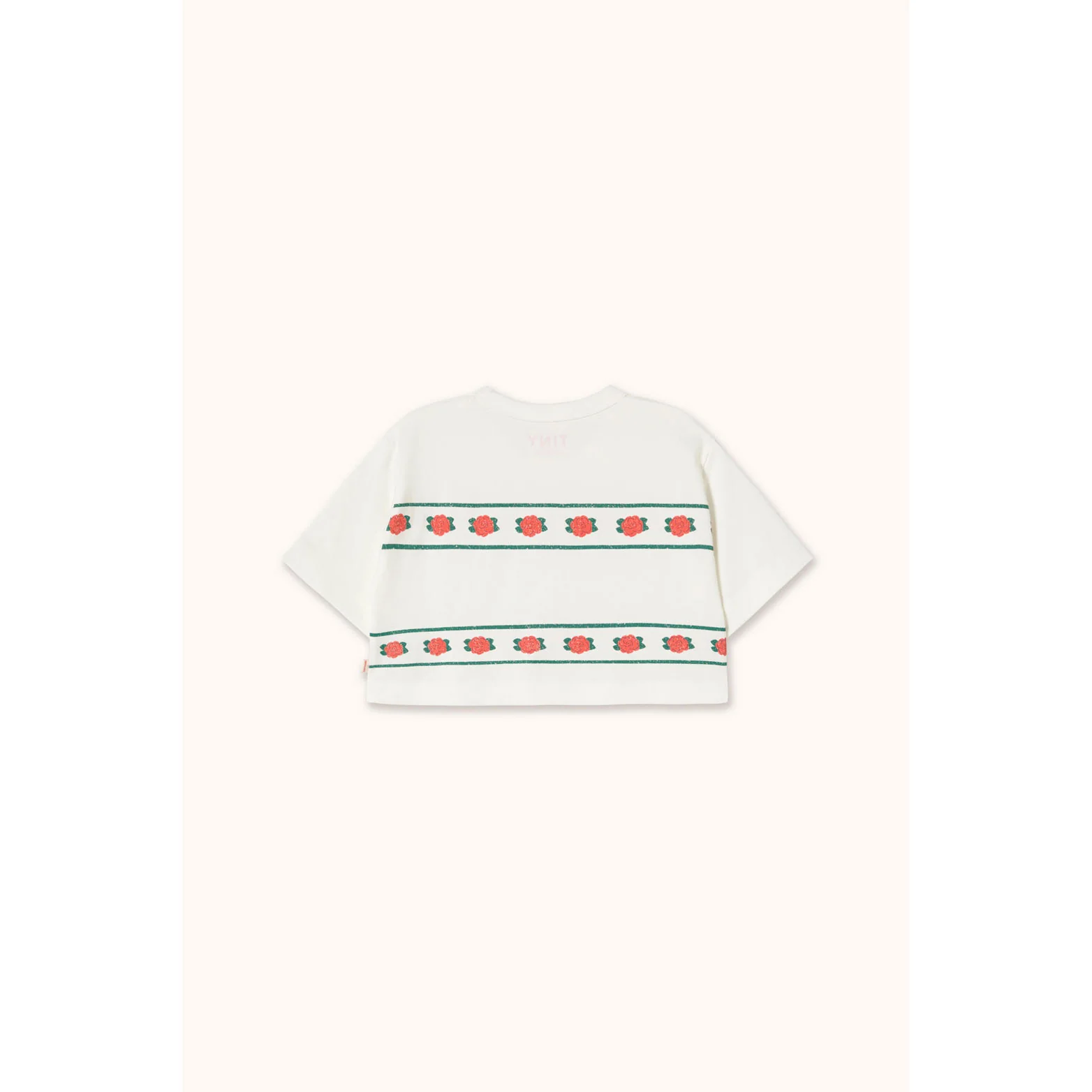 Tiny Cottons Off-White Roses Crop Tee - Image 2