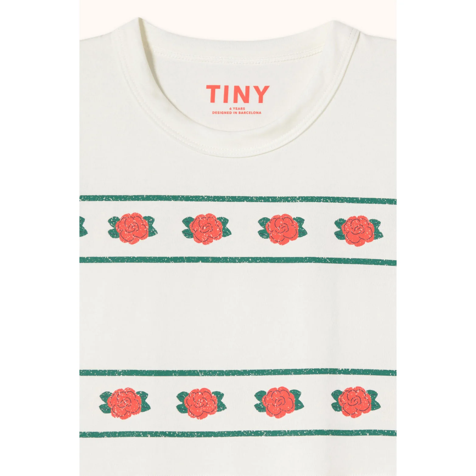 Tiny Cottons Off-White Roses Crop Tee - Image 3