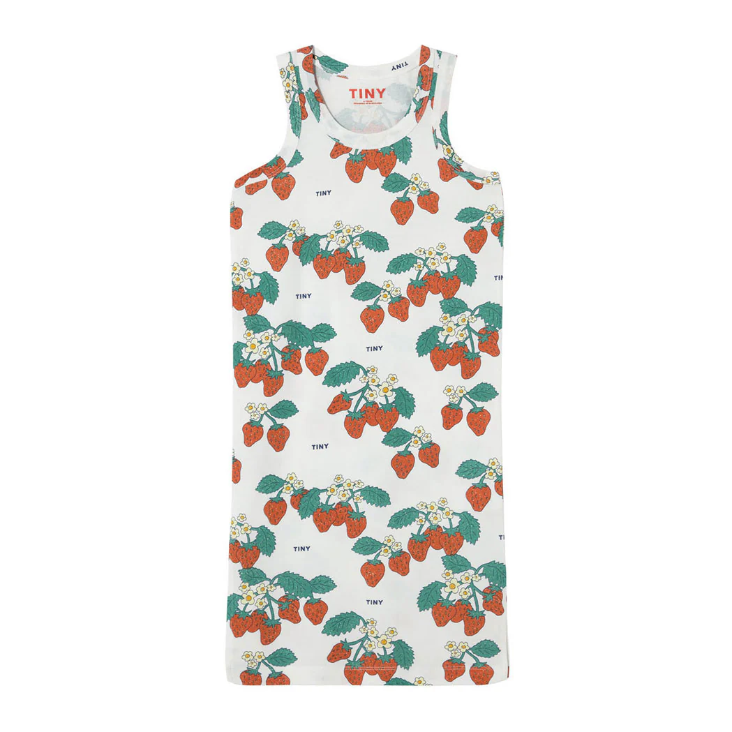 Tiny Cottons Off White Strawberries Dress