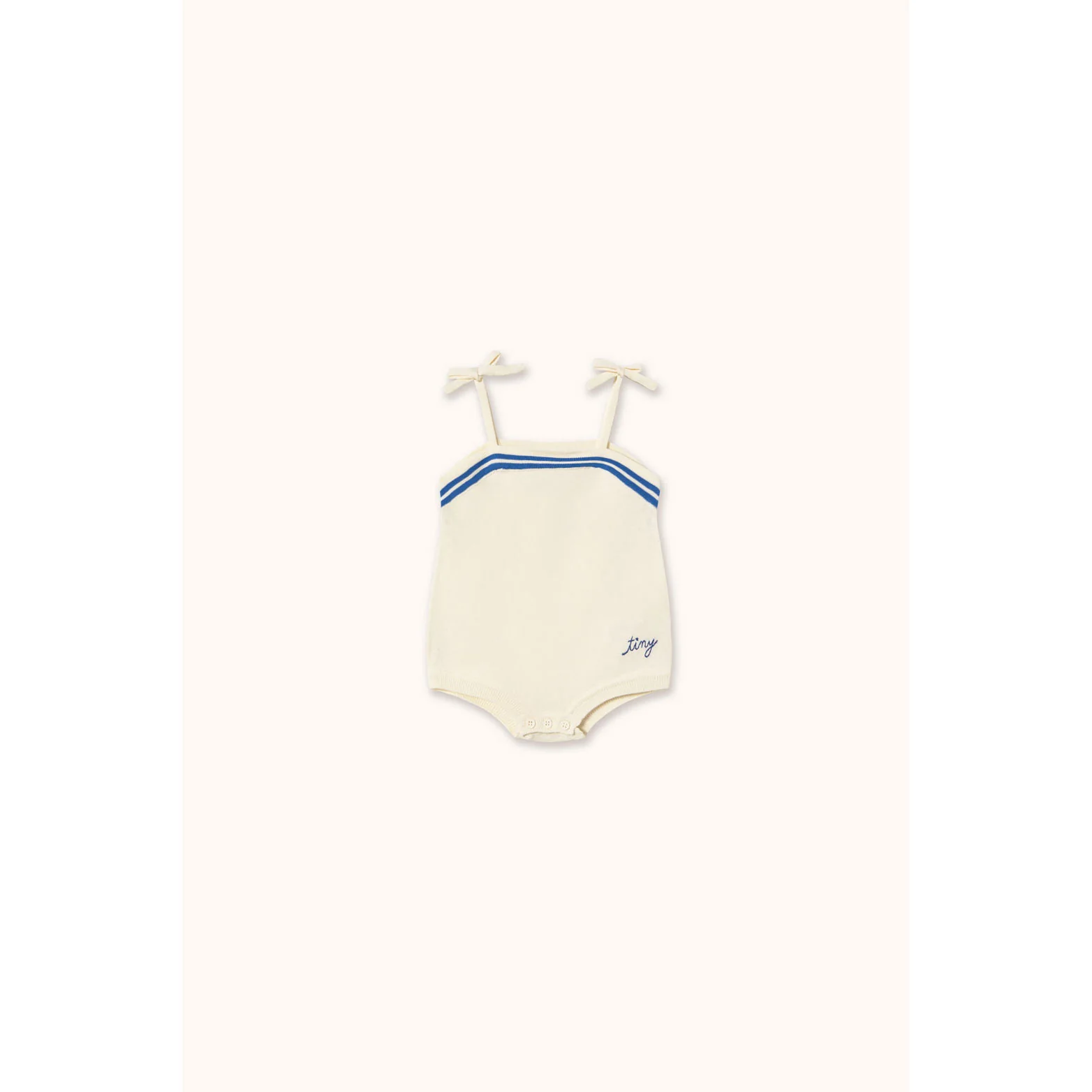 Tiny Cottons Off-White Stripes Straps Bodysuit