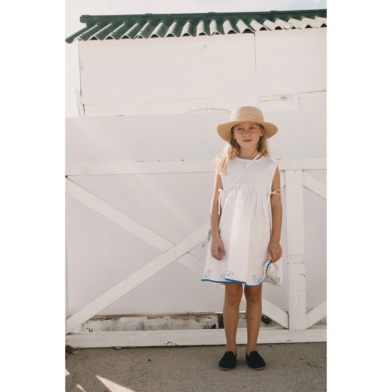 Tiny Cottons Off-White Swans Bows Dress - Image 2