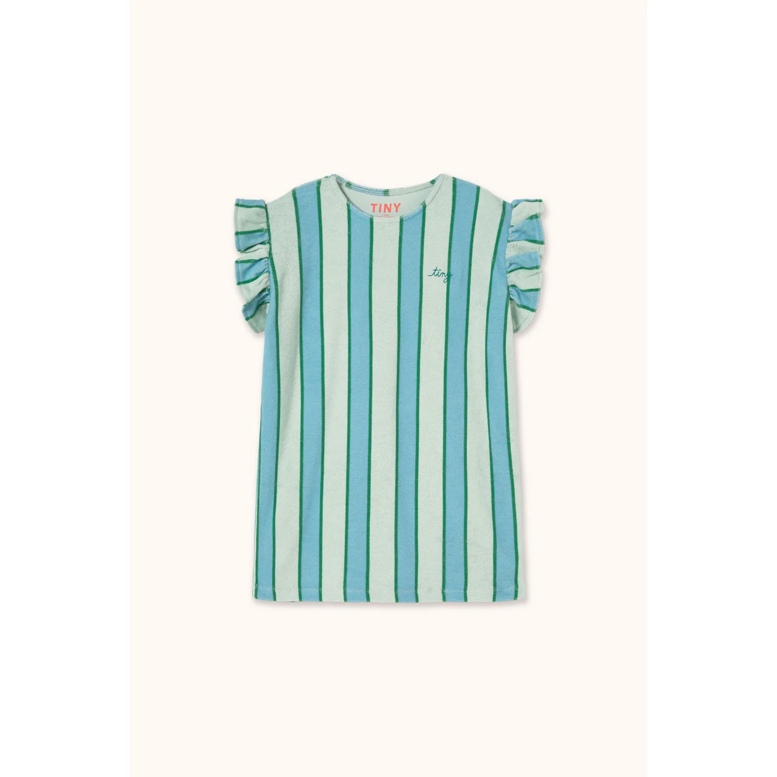 Tiny Cottons Pale Mint Retro Stripes Dress