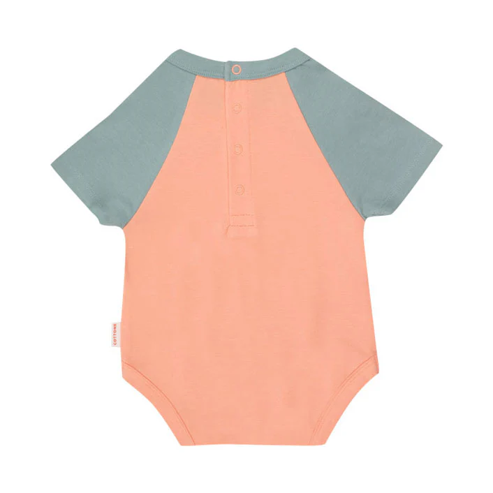 Tiny Cottons Papaya/Warm Grey Stars Body - Image 2
