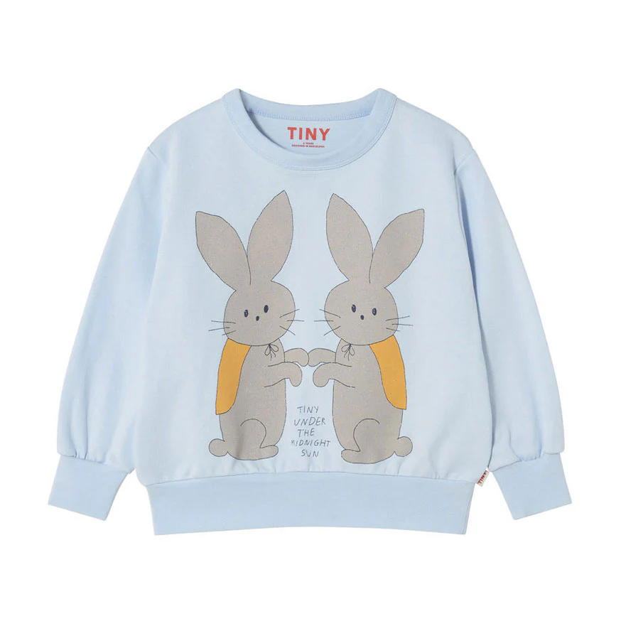 Tiny Cottons Pastel Blue Bunny Graphic Sweatshirt